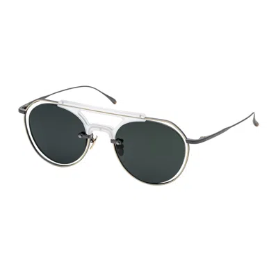 Shop Masunaga By Kenzo Takada Rhea S20 Sunglasses In Argento