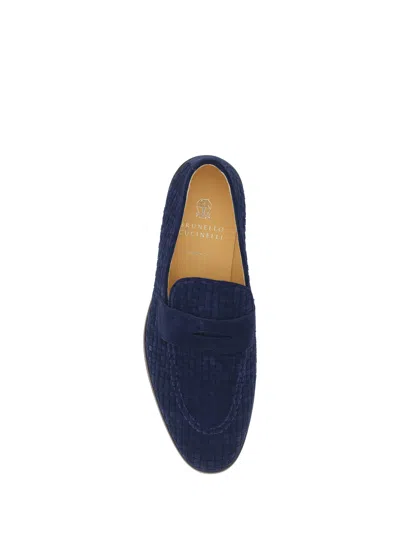 Shop Brunello Cucinelli Loafers In Midnight Blue