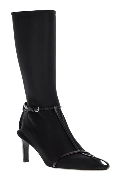 Shop Jil Sander Leather Ankle Boots With Buckle Straps In Black (black)