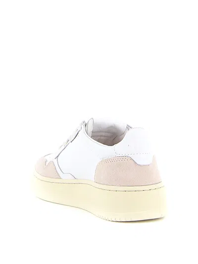 Shop Autry Medalist Low Leat Suede In White