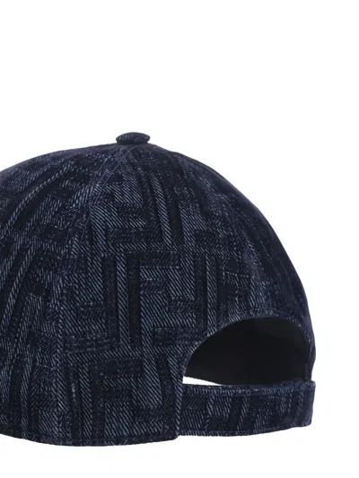 Shop Fendi Baseball Hat In Blu