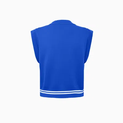 Autry Logo Crew Neck Top With Flap Sleeves In Blue
