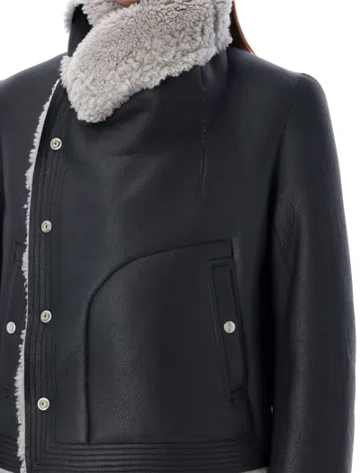 Shop Rick Owens Classic Biker Jacket In Black Pearl