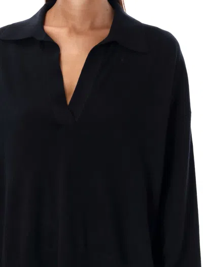 Shop Isabel Marant Galix V-neck Polo In Black