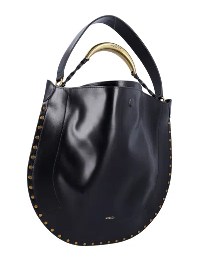 Shop Isabel Marant Oskan Hobo Soft Bag In Black Gold