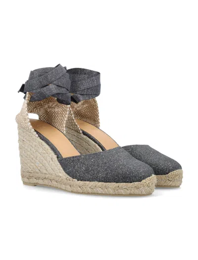 Shop Castaã±er Carina 8 Lurex Espadrilles In Silver