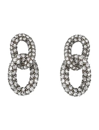 Isabel Marant Funky Ring Crystal-embellished Earrings In Silver
