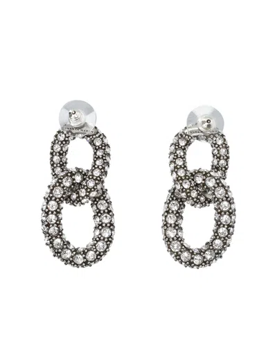 Isabel Marant Funky Ring Crystal-embellished Earrings In Silver