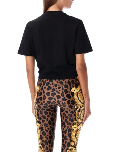 Shop Versace Cropped T-shirt In Black