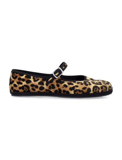 Drogheria Crivellini Woman Ballet Flats Acid Green Size 9 Textile Fibers In Cheetah