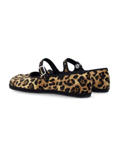 Drogheria Crivellini Woman Ballet Flats Acid Green Size 9 Textile Fibers In Cheetah