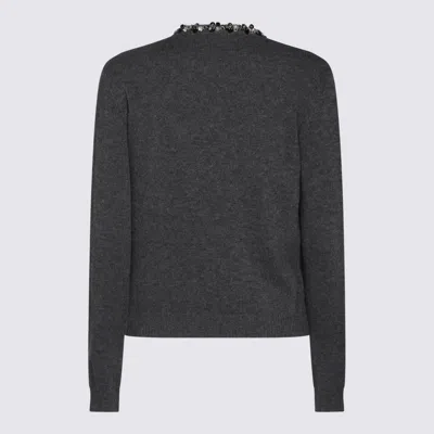 Shop Valentino Dark Grey Wool Knitwear