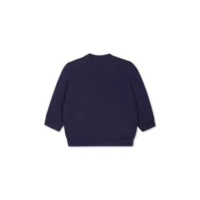 Shop Moschino Blue Sweatshirt For Babykids With Three Teddy Bears