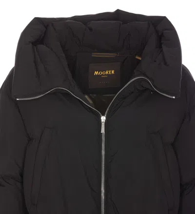 Moorer Black Down Jacket In Black