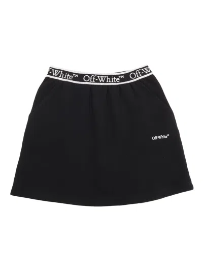 Off-white Bookish Logoband Sweatskirt Black - Whit In Black