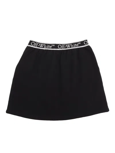 Off-white Bookish Logoband Sweatskirt Black - Whit In Black