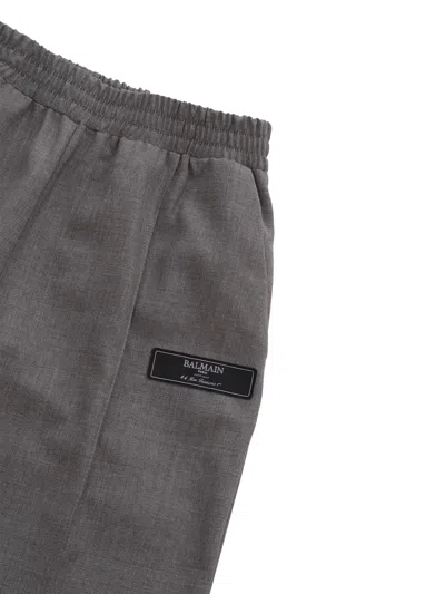Balmain Woven Trousers In Grey