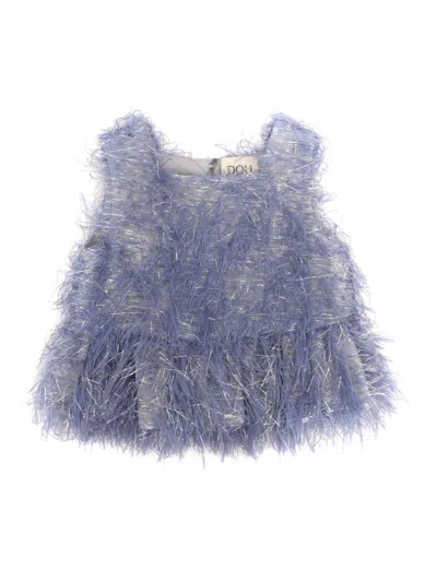 Douuod Fringe-detail Top In Light Blue