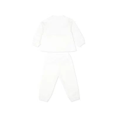 Shop Moschino Ivory Suit For Baby Girl With Teddy Bear In White