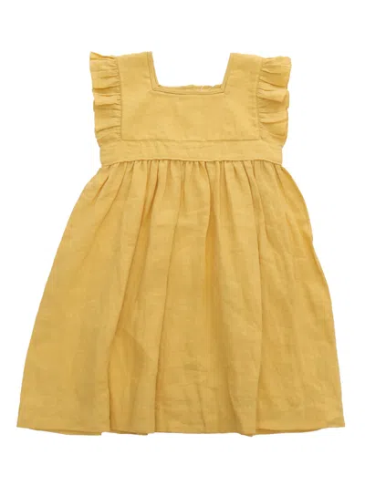 Bonpoint Cassiopee Cotton Dress In Yellow