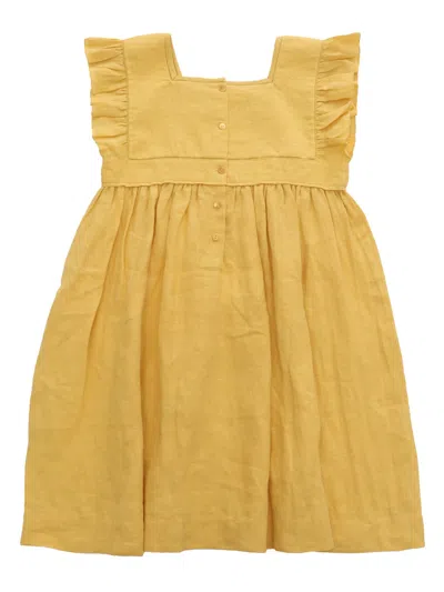 Bonpoint Cassiopee Cotton Dress In Yellow