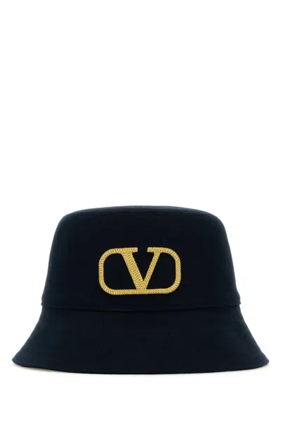Valentino Garavani Women Printed Cashmere Beanie Hat In Blunotteoro