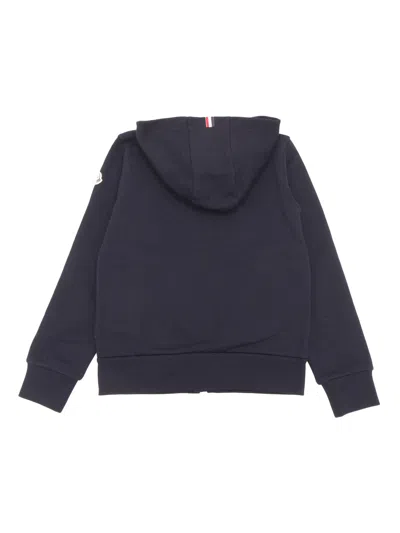 Moncler Zip Up Cardigan In Blue
