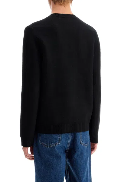 Shop Apc Compact Wool Edward Pullover Sweater In Noir (black)