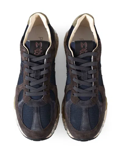 Shop Premiata Mase Sneakers In Blue Brown