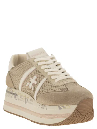 Shop Premiata Beth 7039 - Sneakers In Beige