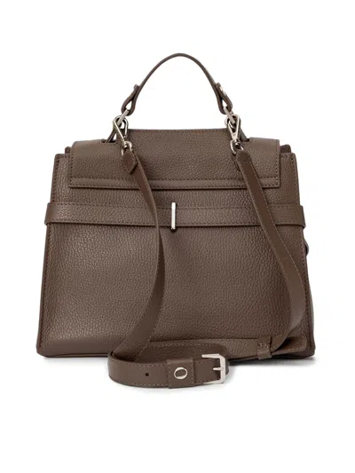 ORCIANI SVEVA SMALL SENSE BAG IN BROWN LEATHER 