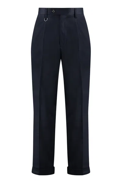 Paolo Pecora Cotton Blend Trousers In Blue