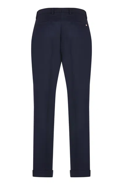 Hugo Boss Boss Virgin Wool Trousers In Blue