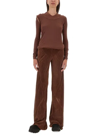 Rick Owens Brown Bias Trousers In Brown