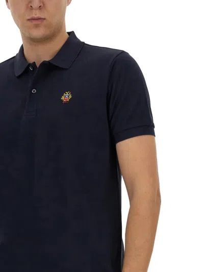 Bally Cotton Logo Piquet Polo In Blue