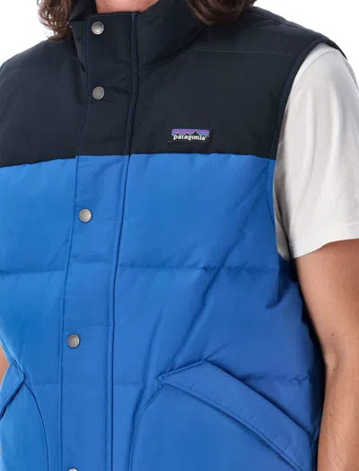 Patagonia Quilted Sleeveless High Neck Vest In Endless Blue