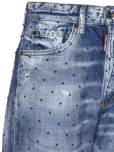 Shop Dsquared2 Medium Everything Wash Studs 80s Jeans In Blue