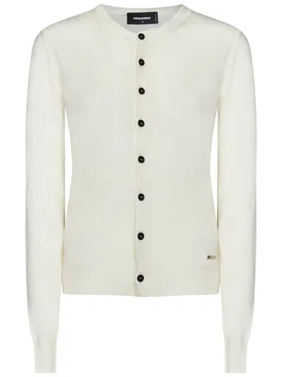 Shop Dsquared2 Cardigan In White