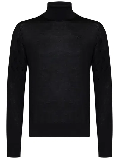 Dsquared2 Virgin Wool Turtleneck Sweater In Black