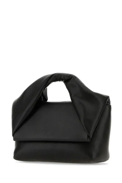 Shop Jw Anderson Black Nappa Leather Midi Twister Handbag In 999 Black