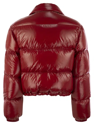 Shop Fay 3-hook Cropped Down Jacket In Red