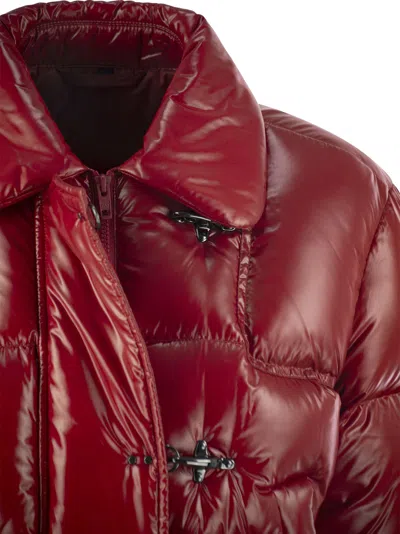 Shop Fay 3-hook Cropped Down Jacket In Red