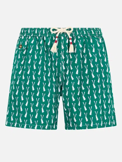MC2 SAINT BARTH MAN LIGHTWEIGHT FABRIC SWIM-SHORTS LIGHTING 70 WITH RABBIT PRINT 