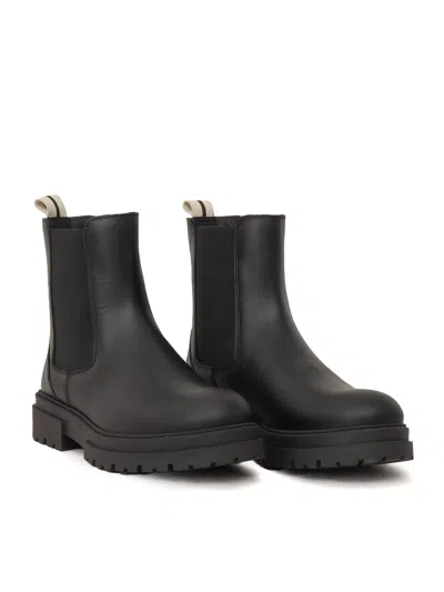 Palm Angels Leather Chelsea Boots In Black