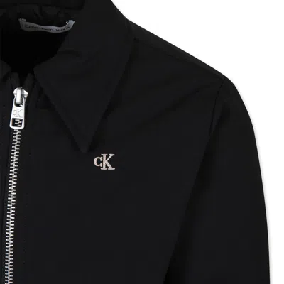 Calvin Klein Black Jacket For Boy With Logo In Black