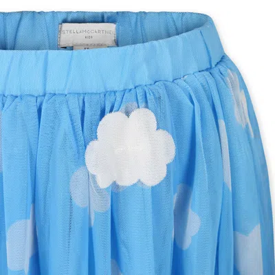 Shop Stella Mccartney Light Blue Skirt For Girl With Clouds