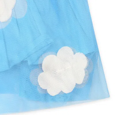Stella Mccartney Light Blue Dress For Baby Girl With Clouds In Light Blue