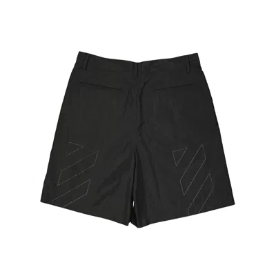 Off-white Black Casual Shorts With Design In Black