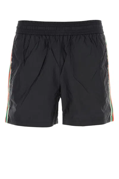 Shop Gucci Black Nylon Swimming Shorts