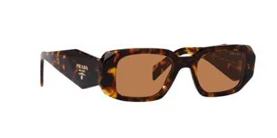 Prada Womens Yellow Pr 17ws Rectangle-frame Acetate Sunglasses In Marrone/marrone